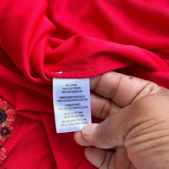 Nicole Miler Floral embroidered Pom Pom Dress size 4 bell sleeve - Picture 6 of 11